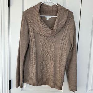 New York & Company Cowl Neck, Cable Knit Sweater